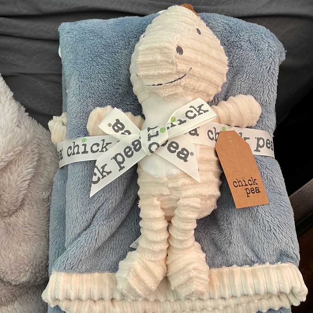 Baby blanket set with soft stuffed horse toy!